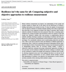 Research on comparing subjective and objective approaches to resilience measurement